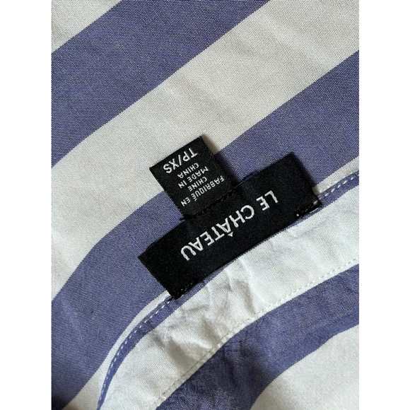Lechateau Women's Express Blue & White Striped Shirt Small - Picture 9 of 12